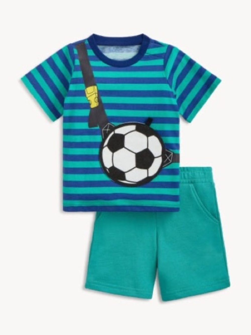 Magnetic Me | Peek-A-Pocket T-Shirt & Shorts Set - Soccer Bag